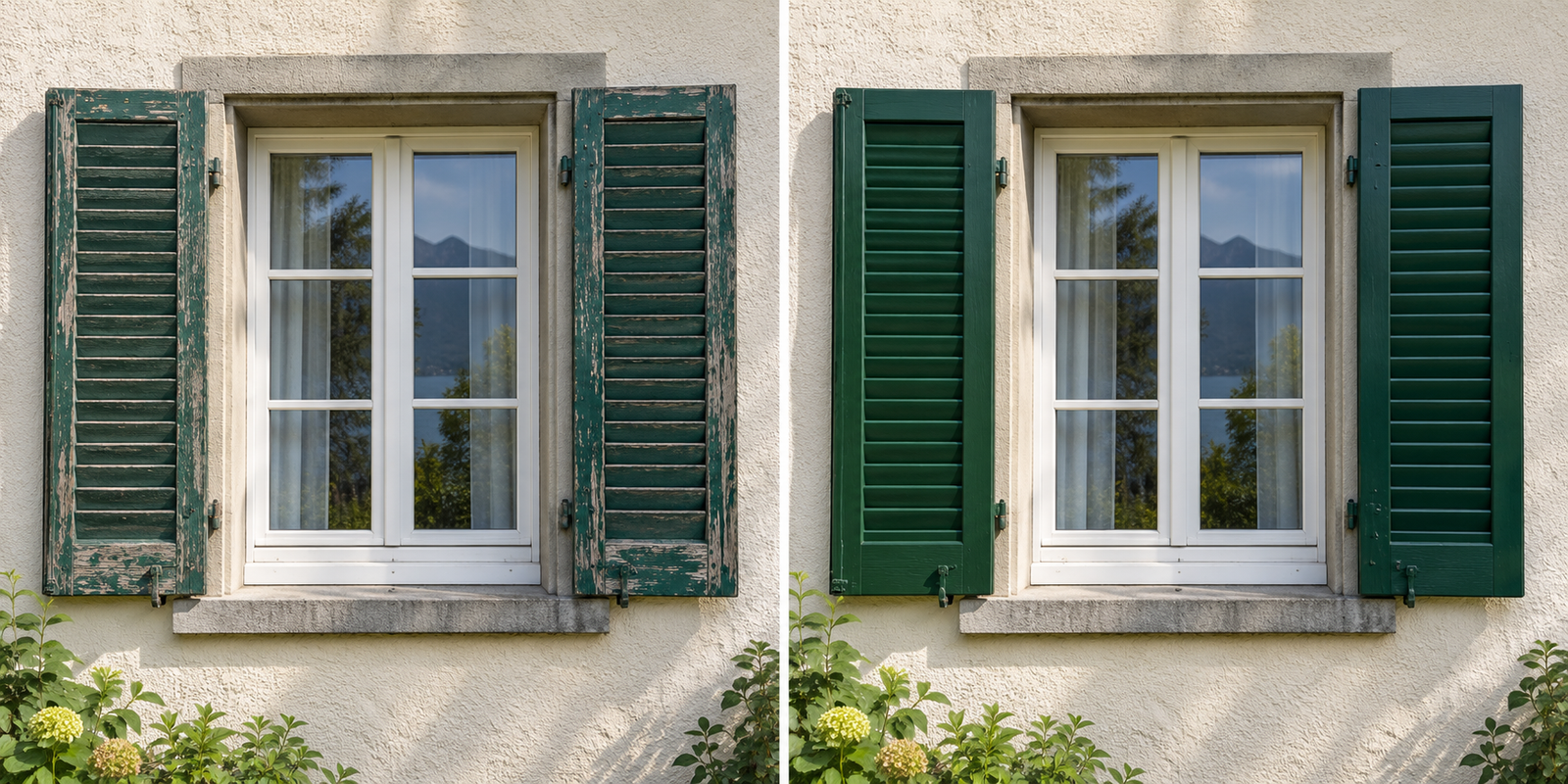 Vorher-Nachher-Beispiel: Fensterläden